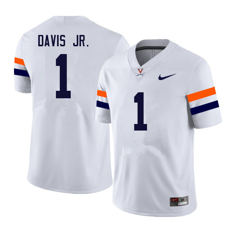 Men #1 Lavel Davis Jr. Virginia Cavaliers College Football Jerseys Sale-White - Click Image to Close